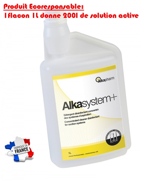 ALKASYSTEM +  Nettoyant et Désinfectant Aspiration Flacon 1L dilution 0.5%
